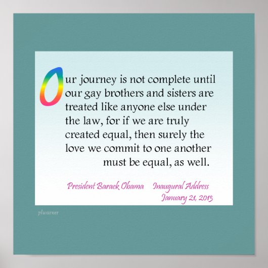 Obamas Antrittsrede - LGBT Poster (Vorne)