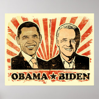 Obamas Biden Portraits Print Poster