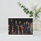 Obamas erste Debatte Postkarte (Stehend Vorderseite)