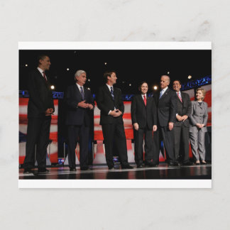 Obamas erste Debatte Postkarte