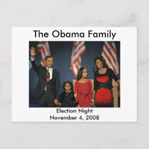 Obamas Familienwahlnacht Postkarte