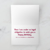 Obamas Geburtsurkunde Geburtskarte Karte (Innenseite)