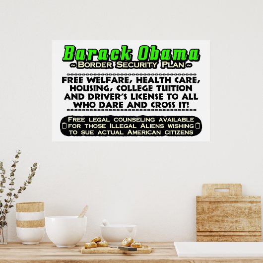 Obamas Grenzsicherheitsplan Poster (Küche)