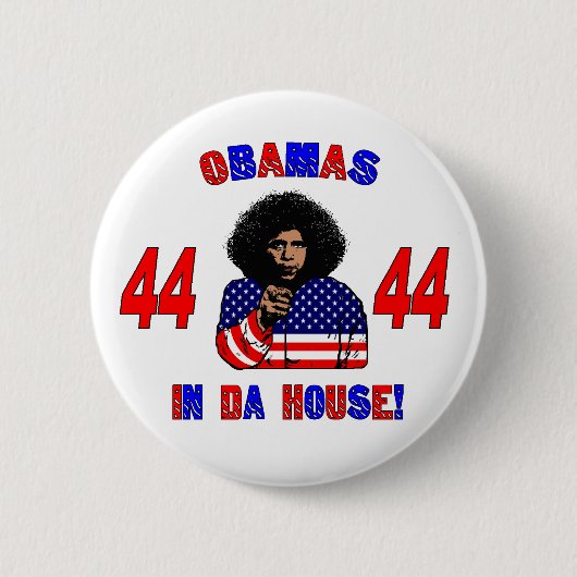 Obamas im DA-Haus-Knopf Button (Vorderseite)
