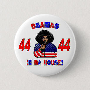 Obamas im DA-Haus-Knopf Button