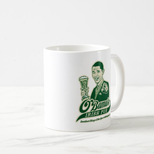 Obamas irische Kneipe Kaffeetasse (VorderseiteRechts)