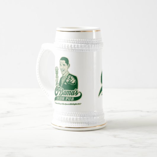 Obamas irische Pub-Tasse Bierglas (Vorderseite Links)