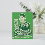 Obamas irischer Pub Postkarte (Stehend Vorderseite)