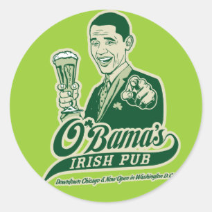 Obamas irischer Pub Runder Aufkleber