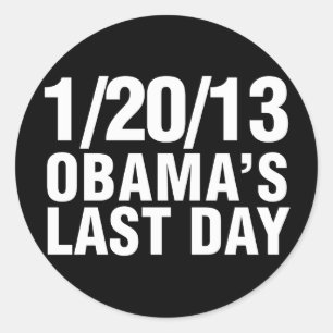 Obamas Letzter Tag 1.20.13 Runder Aufkleber