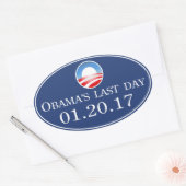 Obamas "Letzter Tag 2017" Ovaler Aufkleber (Umschlag)