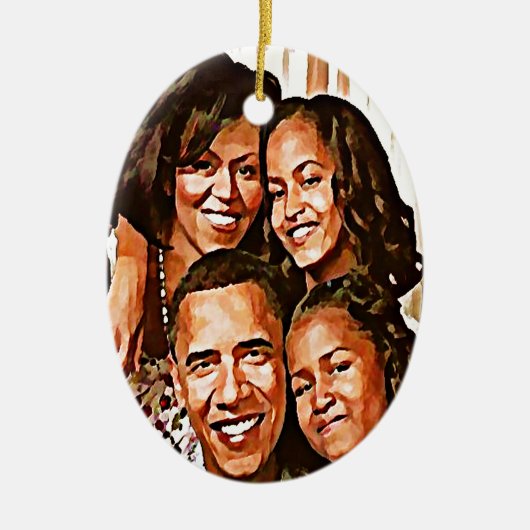 Obamas Liebe_ Keramik Ornament (Vorne)