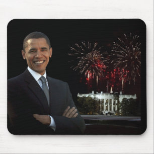 Obamas neues Haus nachts Mousepad