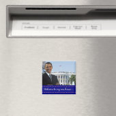 Obamas neues Haus - Square Magnet (In Situ (Geschirrspüler))