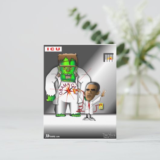 Obamas Pflege in der ICU Postkarte (Stehend Vorderseite)