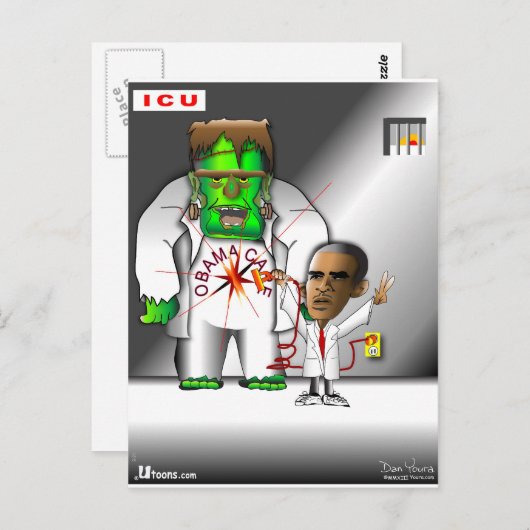 Obamas Pflege in der ICU Postkarte (Vorne/Hinten)