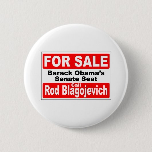 Obamas Senatssitz für Verkauf Button (Vorderseite)