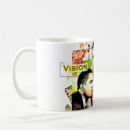 OBAMAS Traum, Hoffnung und Visions-Tasse Kaffeetasse (Links)