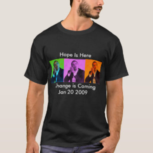 Obamat-shirt, -hoffnung u. -änderung - schwärzen T-Shirt