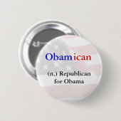 Obamican Knopf Button (Vorne & Hinten)