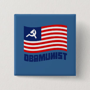 Obamunist Flagge Button