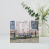 Obdachlose Jesus Statue Postkarte (Stehend Vorderseite)