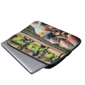 Obdachlose Lady Napping auf einer Parkbank Laptopschutzhülle (Vorne Knopf)