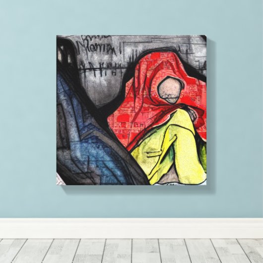 Obdachlose Leinwanddruck (Insitu (Holzboden))