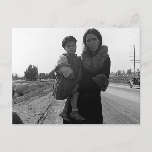 Obdachlose Mutter und Kind - 1939 Postkarte (Vorderseite)