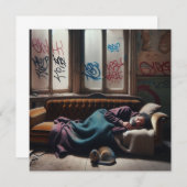 Obdachlose schlafen im verlassenen Gebäude (Vorne/Hinten)