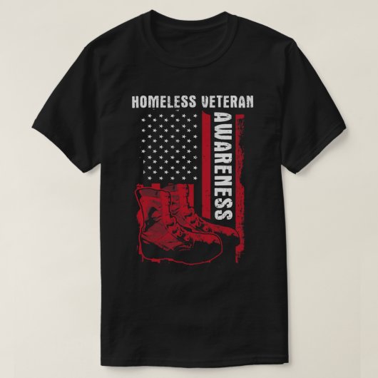 Obdachlose Veteranen Obdachlose Veteran Awareness T-Shirt (Design vorne)