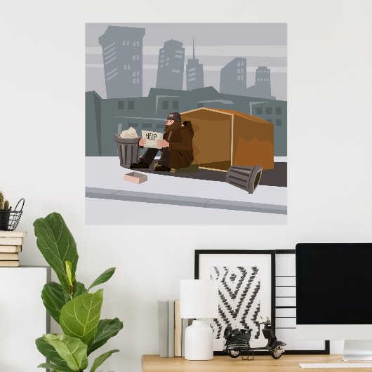 Obdachloser Poster (Heimbüro)