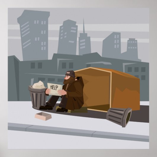 Obdachloser Poster (Vorne)