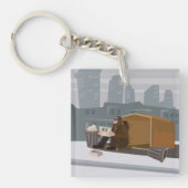 Obdachloser Schlüsselanhänger (Vorderseite)