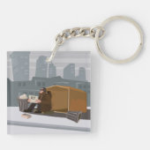 Obdachloser Schlüsselanhänger (Rückseite)