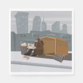 Obdachloser Serviette (Vorderseite)