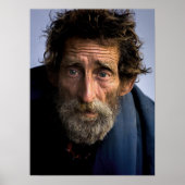 Obdachloser und hilfloser Bartloser Poster (Vorne)