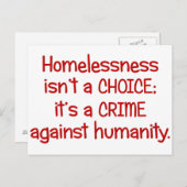 Obdachlosigkeit ist keine Wahl Postkarte (Vorne/Hinten)