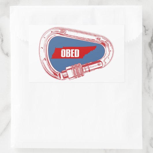 Obed Climbing Carabiner Rechteckiger Aufkleber (Tasche)