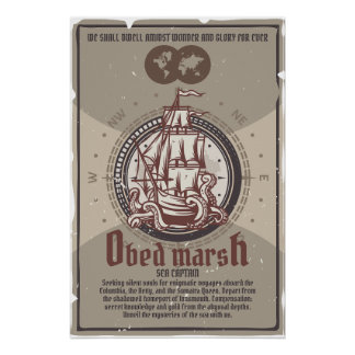 Obed Marsh Sea Captain Innsmouth Poster