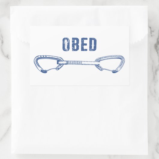 Obed Rock Climbing Quickdraw Rechteckiger Aufkleber (Tasche)