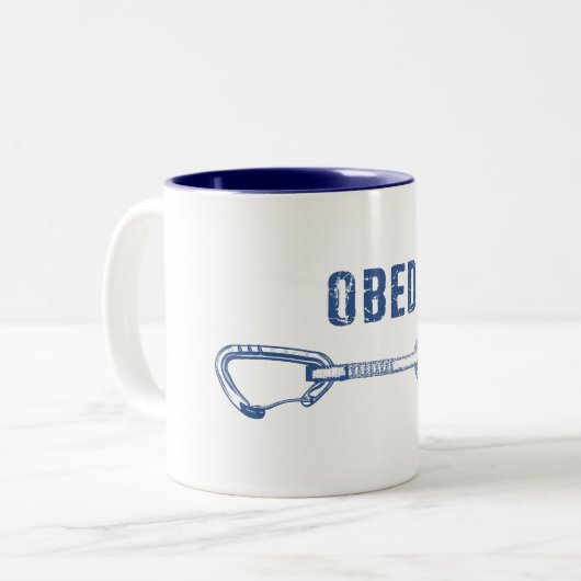 Obed Rock Climbing Quickdraw Zweifarbige Tasse (Vorderseite Links)