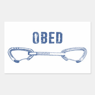 Obed Rock Kletter-Quickdraw Rechteckiger Aufkleber