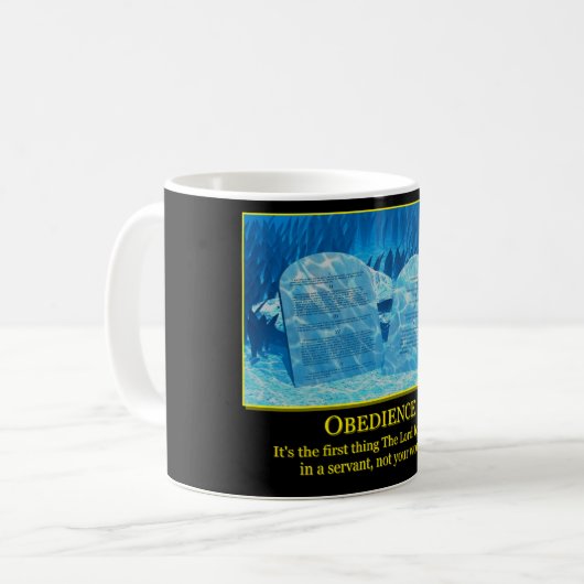 Obedience Coffee Tasse (Vorderseite Links)