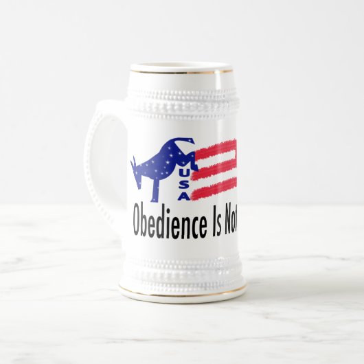 Obedience Patriotismus Bierglas (Vorderseite Links)