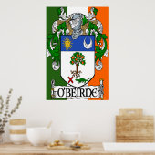 O'Beirne Coat of Arms Irish Flag Print Poster (Küche)