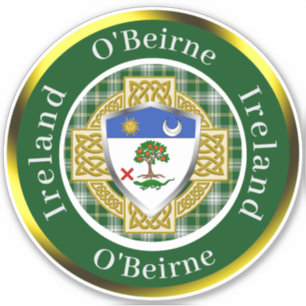 O'Beirne Shield & Celtic Cross Personalisiert Aufkleber