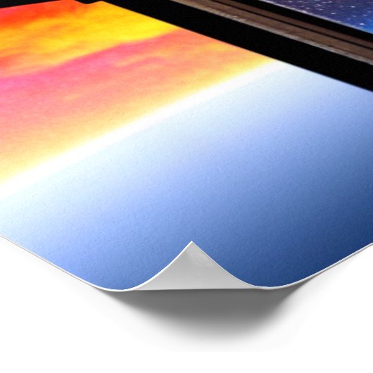 Obelisk-Kreuz in Weltraumposter Poster (Ecke)