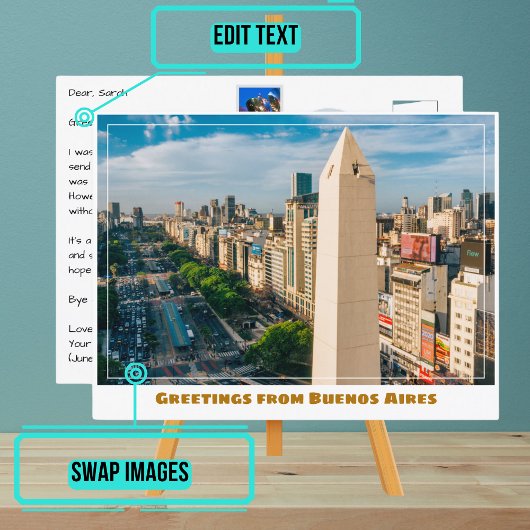 Obelisk von Buenos Aires Argentinien Postkarte