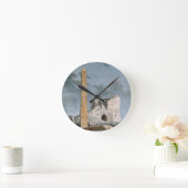 Obelisk von Kleopatra (w/c auf Papier) Runde Wanduhr (Zuhause)